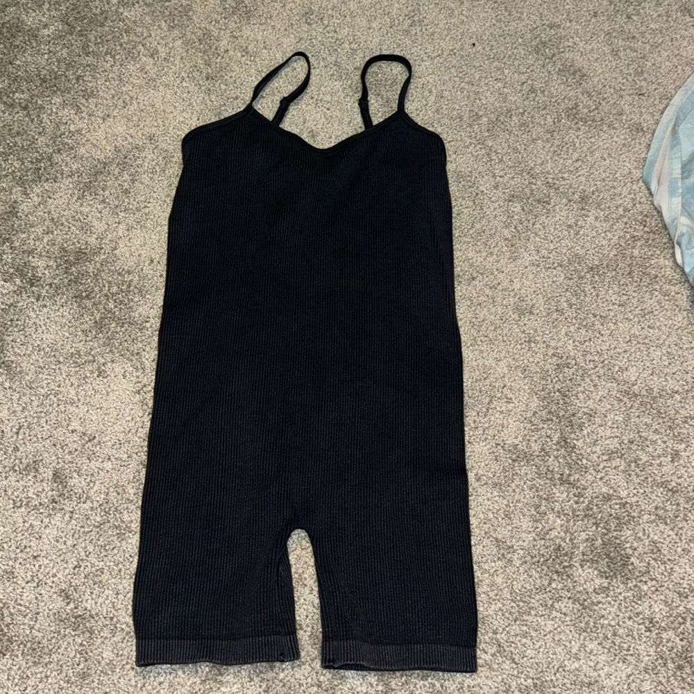 Grey, one period shorts body suit!